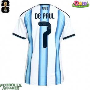 Argentina Rodrigo De Paul #7 Hemmatröja Kvinnor VM 2026 Kortärmad